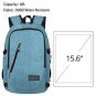 Laptop Travel Bag Theft Durable School Lightweight Charging Port Crest Blue