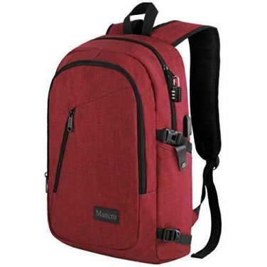 LaptopTravel Bag Theft Durable School Bag Lightweight Charging Port Red