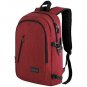 LaptopTravel Bag Theft Durable School Bag Lightweight Charging Port Red