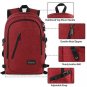 LaptopTravel Bag Theft Durable School Bag Lightweight Charging Port Red