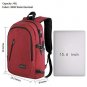 LaptopTravel Bag Theft Durable School Bag Lightweight Charging Port Red