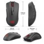 Wireless Mouse 2.4G Gaming&Office Mice 5 Adjustable DPI Levels 6 Buttons Black