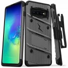 Galaxy S10 Case Military Grade Drop Protection Kickstand Bundle Includes Gray