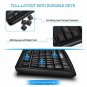 Keyboard Wired Spill-Resistant with 5 Feet USB Cable and Foldable Stands Black