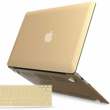 For MacBook Air 13 Inch Case 2018 Release New Version Soft Touch Keyboard Gold