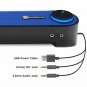 Computer Speakers GOgroove USB Mini Soundbar SonaVERSE UBR Desktop Computer Blue