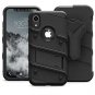 iPhone XR Case Military Grade Drop Tested Tempered Glass Screen Kickstand Black