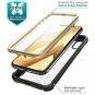 For iPhone Xs Max Case Body Rugged Clear Bumper Built In Screen Protector Gold
