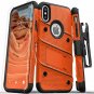 For iPhone X/XS Case Military Grade Drop Tested Screen Protector Orange Black