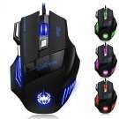 Gaming Mouse Wired 7200 DPI LED 7 Buttons Black