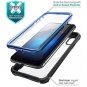 Full-Body Rugged Clear Bumper Case Built-in Screen Protector for iPhone XR Blue