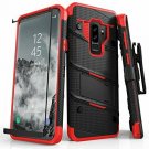 For Samsung Galaxy S9 Plus Case Military Grade Drop Tested Tempered Glass RED