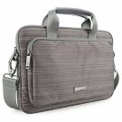 Laptop Bag 17.3 Inch Classic Padded Briefcase Shoulder Strap and Handle Gray