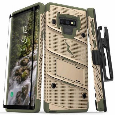 For Galaxy Note 9 Case Holster Lanyard Military Grade Drop Tested Desert/Green