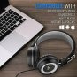 Headphones Adjustable On-Ear Music Headset 3.5mm Jack Wired Lightweight Black