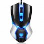 Gaming Mouse USB 3200 DPI 4 Adjustable Levels Comfortable Grip Blue LED 6 Button