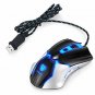 Gaming Mouse USB 3200 DPI 4 Adjustable Levels Comfortable Grip Blue LED 6 Button