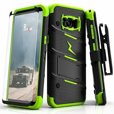 For Samsung Galaxy S8 Plus Case Military Grade Drop Tested, Holster Belt Green