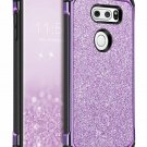 For LG V30 Case Slim 2 in 1 Glitter Sparkly Cover Heavy Duty Shockproof Purple