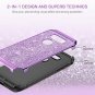 For LG V30 Case Slim 2 in 1 Glitter Sparkly Cover Heavy Duty Shockproof Purple