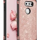For LG V30 Case Slim 2 in 1 Glitter Sparkly Cover Heavy Duty Shockproof Rose