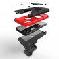 iPhone XR Case Military Grade Drop Tested Tempered Glass Screen Kickstand Red