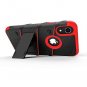 iPhone XR Case Military Grade Drop Tested Tempered Glass Screen Kickstand Red