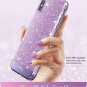 For iPhone Xs Max Case Cosmo FullBody Bling Glitter Sparkle Clear Bumper Purple