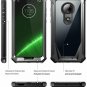 For Moto G7 Rugged Clear Case Poetic FullBody Hybrid Shockproof Black/Clear