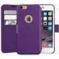 For Apple iPhone 6s/6 Wallet Case Durable Slim Faux Leather Ultra Strong Purple