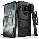 For Samsung Galaxy S9 Plus Case Military Grade Drop Tested Tempered Glass Black