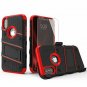 For iPhone X/XS Case Military Grade Drop Tested with Screen Protector Black RED