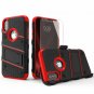 For iPhone X/XS Case Military Grade Drop Tested with Screen Protector Black RED