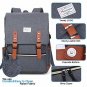 Laptop Backpack Vintage with USB Charging Port Fashion Backpack Fits Grey