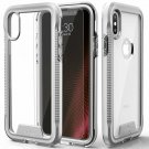 For iPhone Xs Max case Military Grade DropTested Tempered Glass Silver  Clear