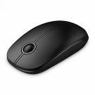 Wireless Mouse Slim 2.4G Nano Receiver Less Noise Optical Mice Black