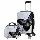 LuggageTraveler Set 2piece Hardside Carryon Spinner Butterfly emblazoned design