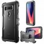 For LG V30 Case Heavy Duty Protection Clear Back Full Body Bumper Black