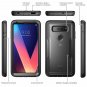 For LG V30 Case Heavy Duty Protection Clear Back Full Body Bumper Black