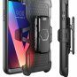 For LG V30 Case Heavy Duty Protection Clear Back Full Body Bumper Black