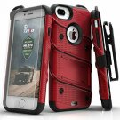 For iPhone 7/8 Plus Case Screen Protector Military Grade Drop Tested Red/Black