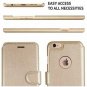 For iPhone 6S Plus Wallet case Faux Leather Ultra-Strong Magnetic Closure Gold