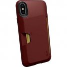 For iPhone X/Xs Case Wallet Slim Protective Vault Grip Credit Card Red Rover