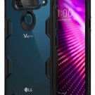 For LG V40 ThinQ Case Ergonomic Transparent Military Drop Tested Defense Black