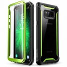 For Samsung Galaxy S8 Plus Case Full-Body Rugged Clear Bumper Built Black/Green