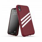 For iPhone XR case adidas Originals Moulded Suede 3Stripes Collegiate/Burgundy
