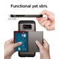 For Samsung Galaxy S8 Case Slim Dual Layer Wallet Card Slot Holder Gunmetal