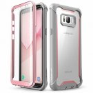 For Samsung Galaxy S8 Case Full-Body Rugged Clear Bumper Screen Protector Pink