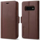 Galaxy S10E Wallet Case Full Cover Premium Leather Card Slot Genuine Brown