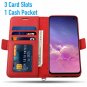 Galaxy S10E Wallet Case Full Cover Premium Leather Card Slot Genuine Red
